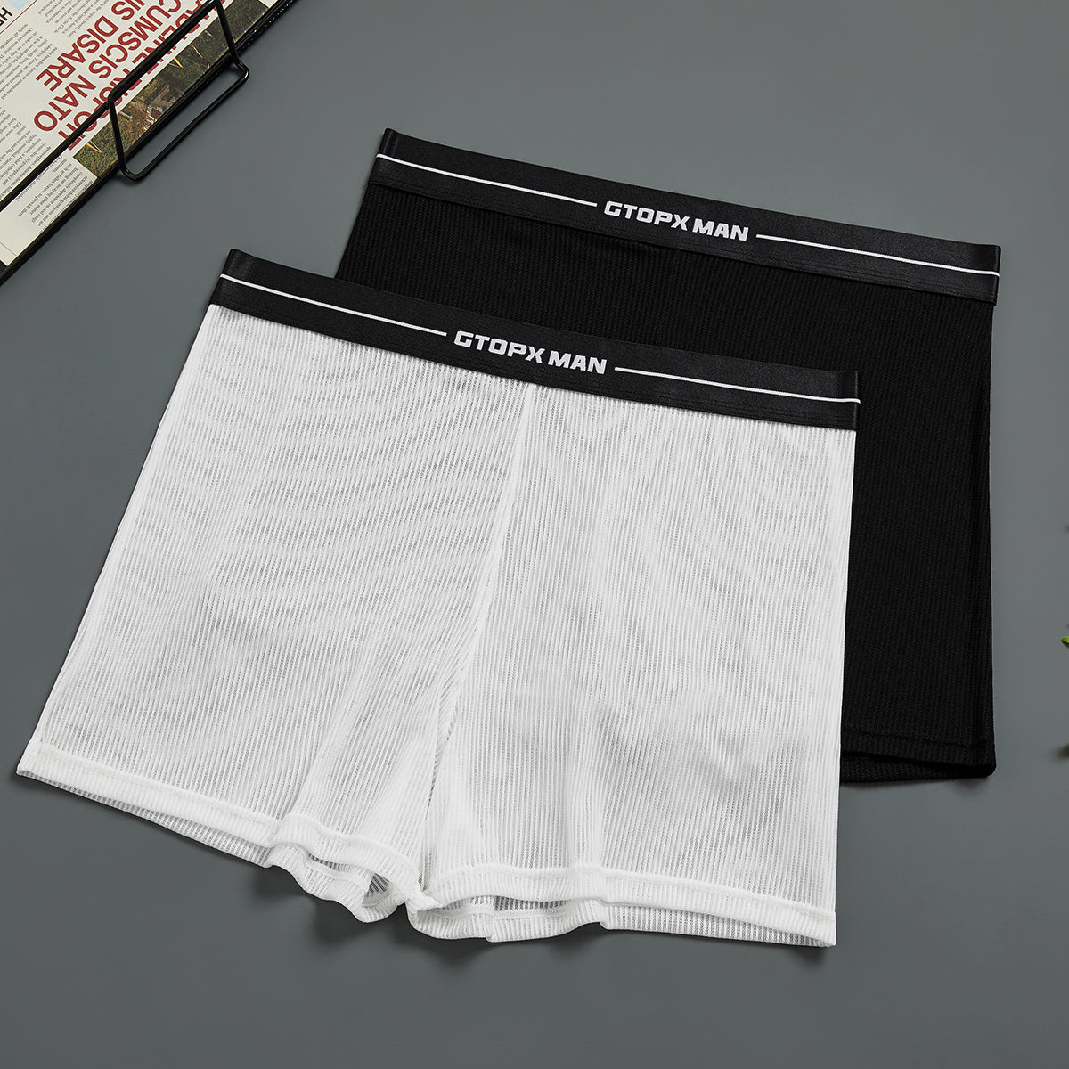 Ice Silk Boxers Sexy Low Waistline Transparent Guaze Fashion Underwear