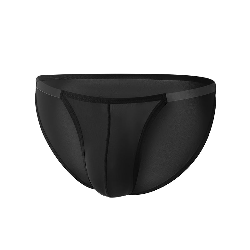 Low Waistline Sexy Briefs Ice Silk Men Thin Big Pouch U Convex Underwear