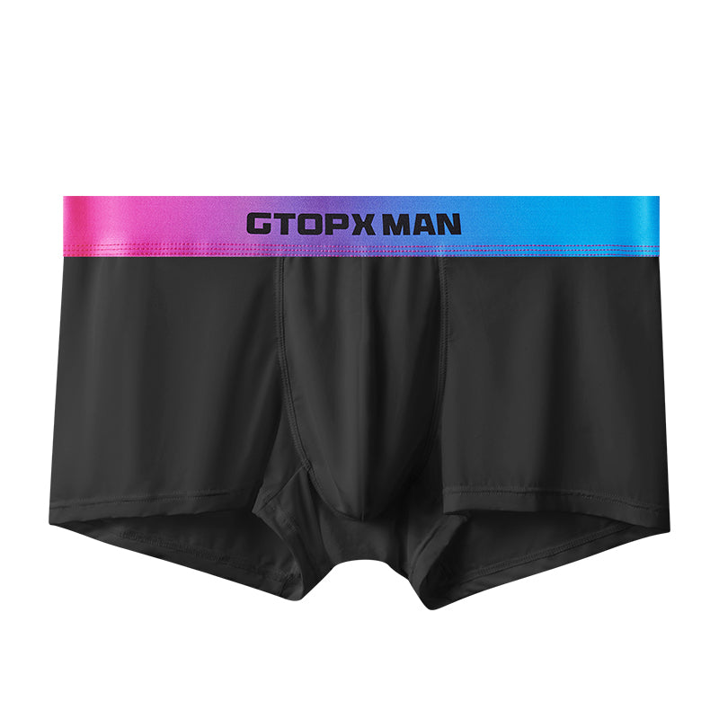 Thin Ice Silk Long Design U Touch Comfortable Breathable Boxer Pants Men Underwear