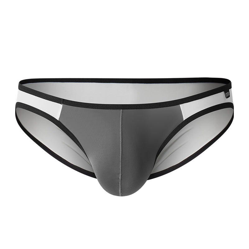 Low Waistline Smooth Sexy Briefs Ice Silk Men Thin Big Pouch U Convex Underwear