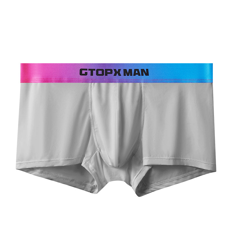 Thin Ice Silk Long Design U Touch Comfortable Breathable Boxer Pants Men Underwear