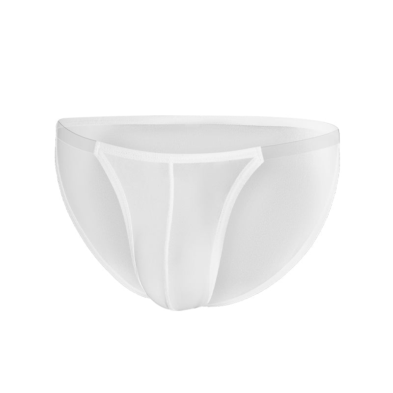 Low Waistline Sexy Briefs Ice Silk Men Thin Big Pouch U Convex Underwear