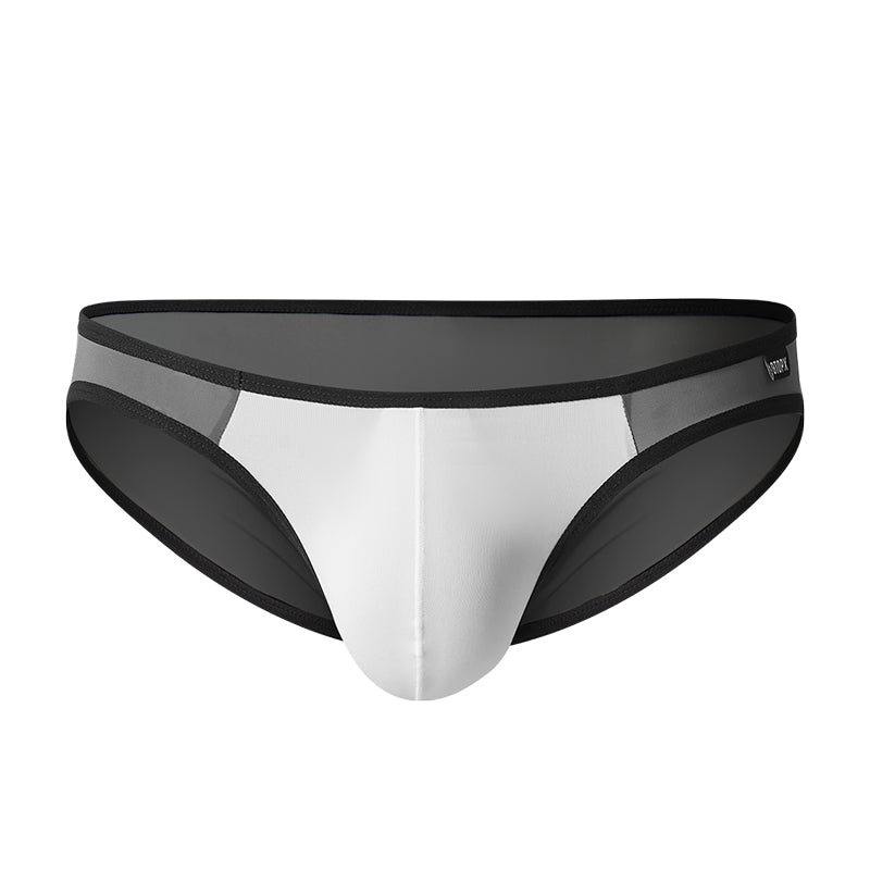 Low Waistline Smooth Sexy Briefs Ice Silk Men Thin Big Pouch U Convex Underwear