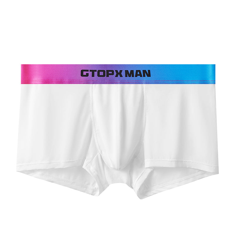 Thin Ice Silk Long Design U Touch Comfortable Breathable Boxer Pants Men Underwear