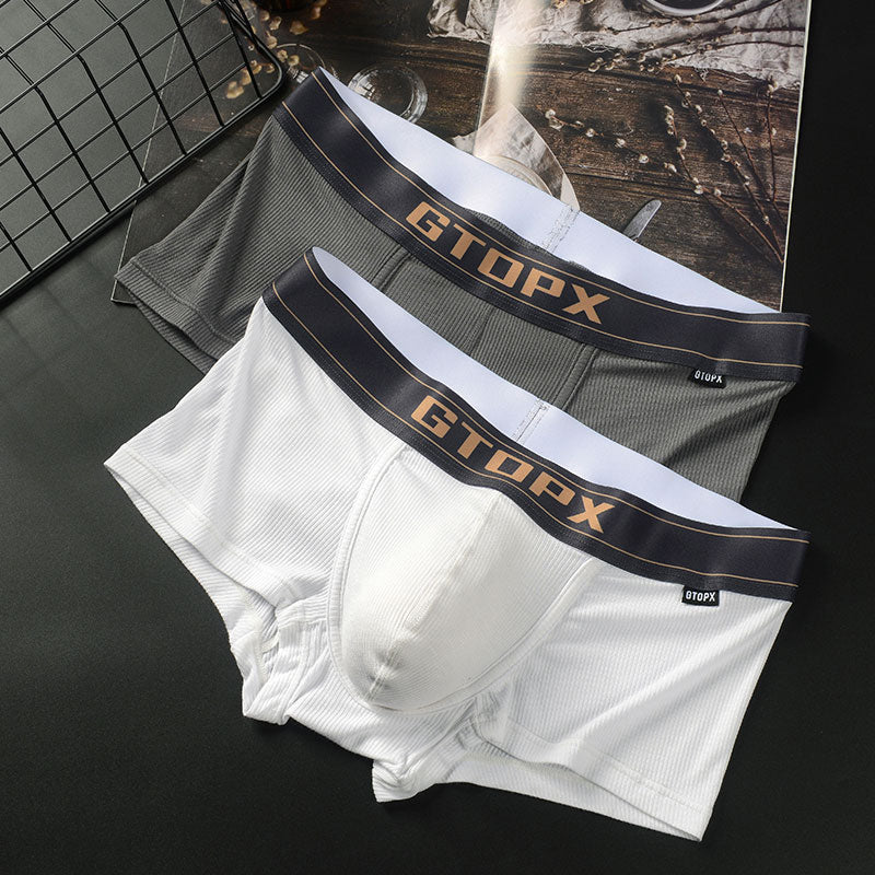 Man Natural Feelings Single Layer U Convex Big Pack Boxer Striped Underwear