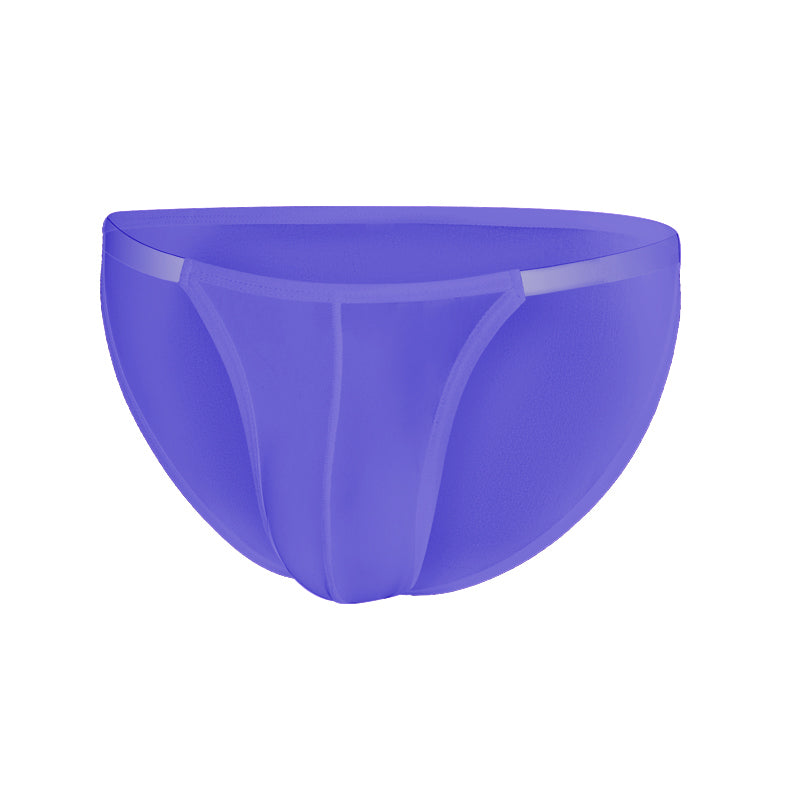 Low Waistline Sexy Briefs Ice Silk Men Thin Big Pouch U Convex Underwear