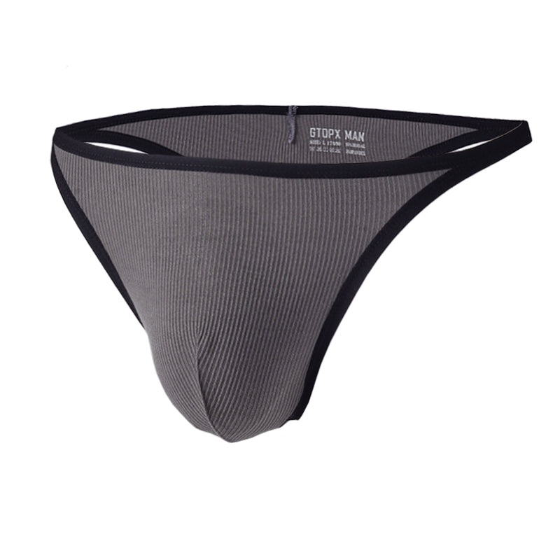 Low Wasitline U Convex Pouch Breathable Sexy Thongs Men's Underwear
