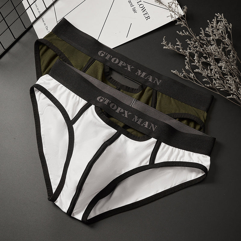 Male Low Waistline Cotton U Convex Comfortable Cotton Sexy Briefs Underwear