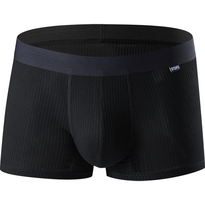 Male Natural Feelings Low Waistline U Convex Big Pack Boxer Striped Modal Underwear