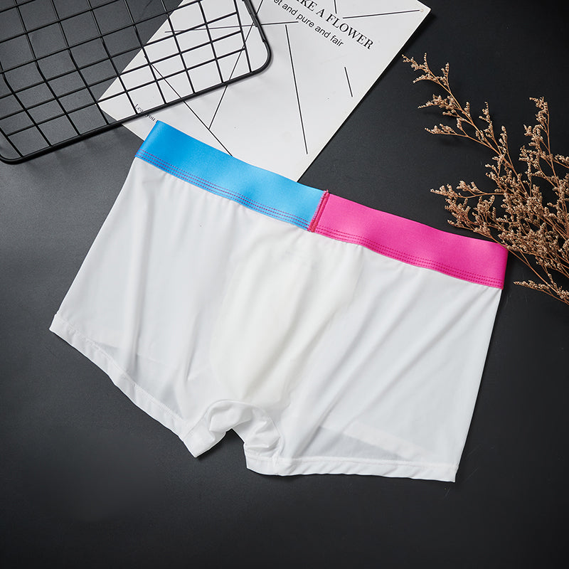 Thin Ice Silk Long Design U Touch Comfortable Breathable Boxer Pants Men Underwear